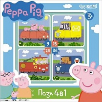 Пазл 01597 Peppa Pig. Транспорт 4в1, ORIGAMI