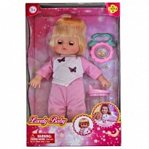 Кукла Defa любимый малыш, 29 cм, в роз. костюме, с аксесс., кор.