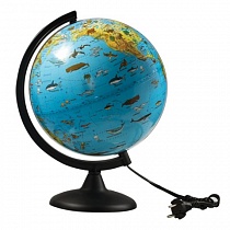 Глобус зоогеографический, диаметр 250 мм, с подсветкой, 10370