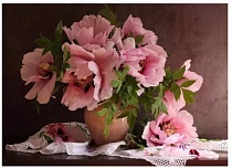 Алмазная мозаика Распустившиеся розовые цветы, 40х50 см, 27 цв., полн. заполнение, с подр.