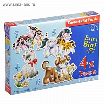 Puzzle-4*5*6*7 "Животные" (4 в 1) 32,5*22,5*5 см.