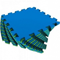 Мягкий пол универсальный сине-зеленый 16 дет (1 дет - 25*25 см)