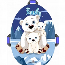 Санки-ледянка мягкая "Snowkid" 50 см (Family Медведи), Материал: ПВХ 650, изолон, размер 50х40х4,5 с