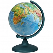 Глобус физический рельефный Глобусный мир, 21см, на круглой подставке 10146